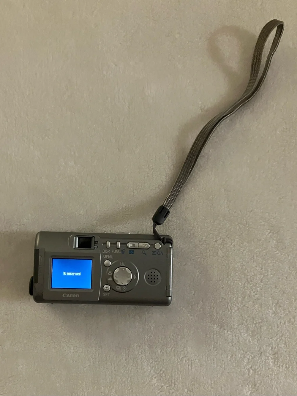 Vintage Canon Silver PowerShot A300 Compact Camera with Wrist Strap